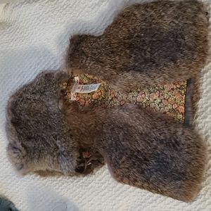 Bonpoint Girls 2T Fur Vest & Hat
